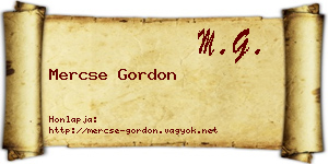 Mercse Gordon névjegykártya